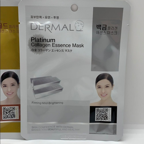 NWT DERMAL Collagen Silver & Gold Sheet Masks (2) - Picture 3 of 3